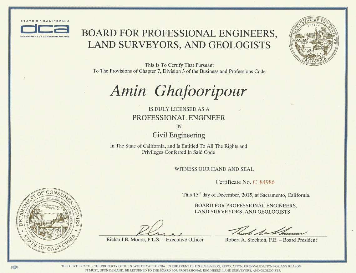 Professional Engineering License