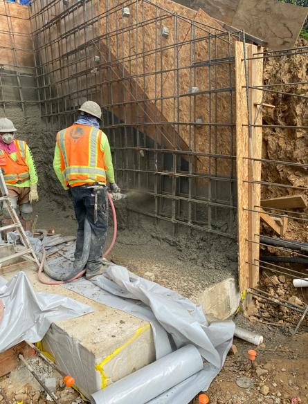 Retaining Wall with Shotcrete Technology